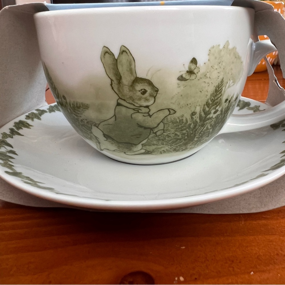 Peter Rabbit Porcelain Tea Cup and Saucer Set with Rabbit Design
